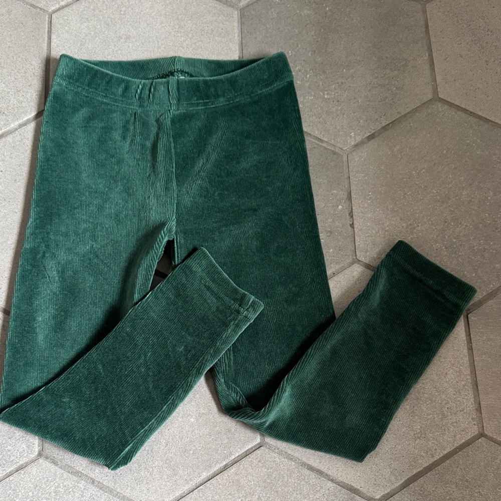 Hanna Andersson Forest Green Corduroy Leggings US 4 Toddler Girls Excellent